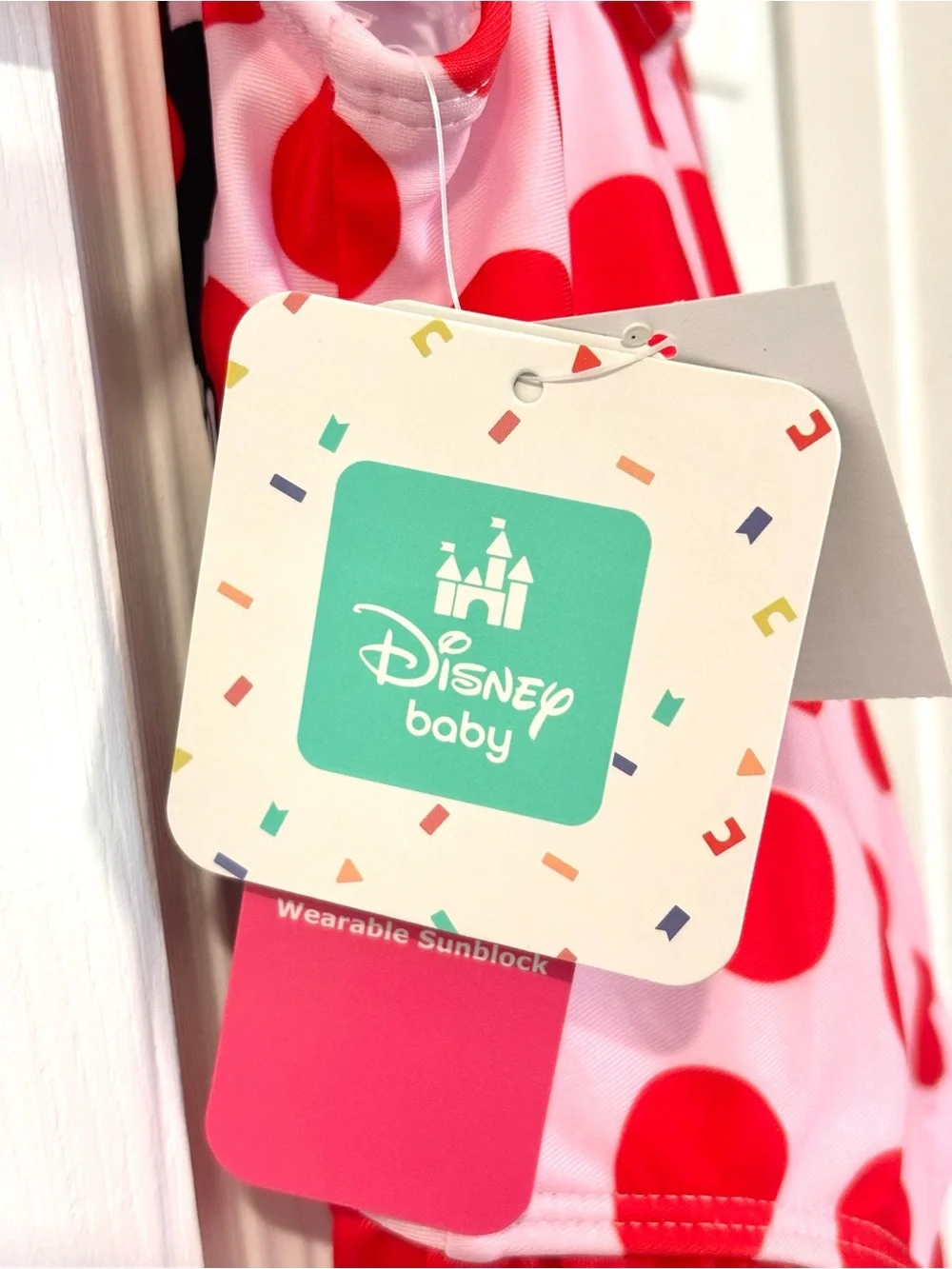 Disney Minnie Mouse One~Piece Swimsuit Pink With Red Polka Dots Size 6M NEW